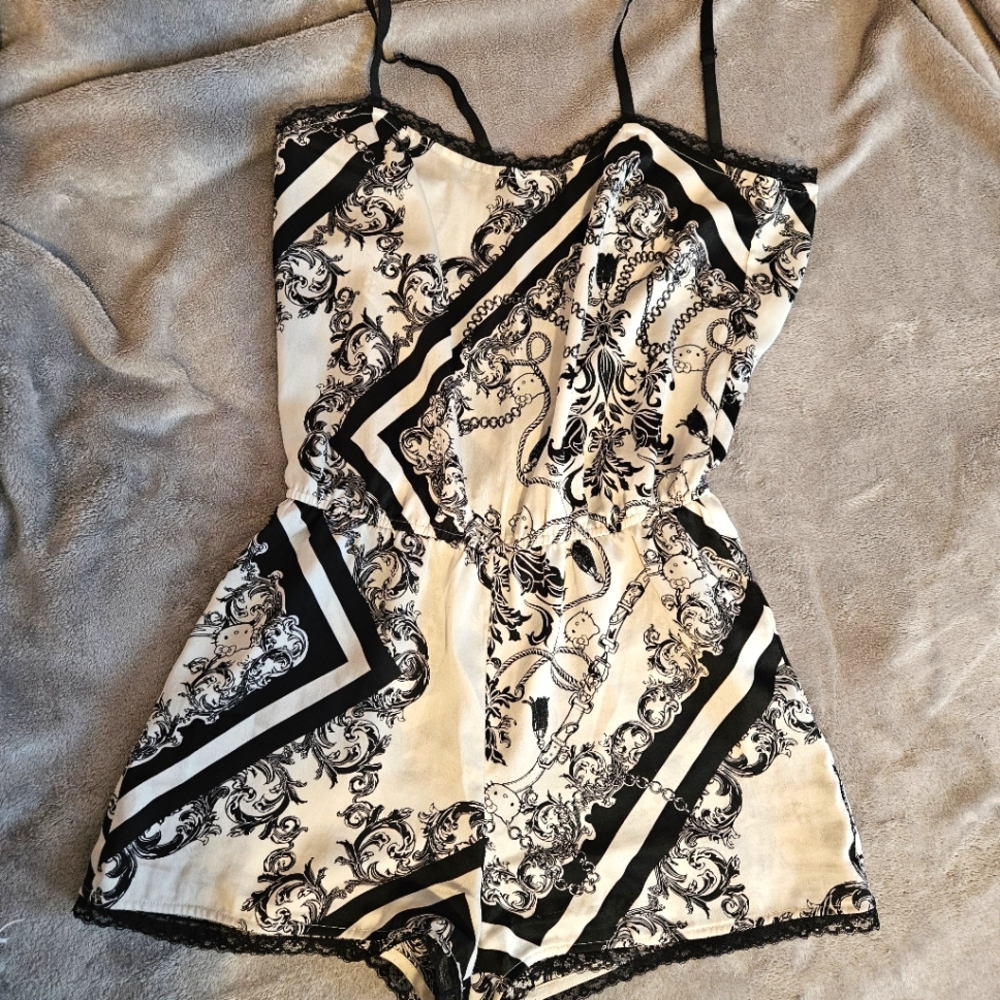 Hello Kitty F21 Black And White Romper